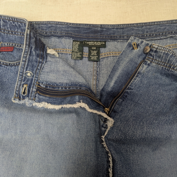 Lauren Ralph Lauren Patchwork Denim Maxi Skirt 20W Plus Size Y2K Vintage - Picture 10 of 16